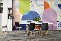 Bold Geometric Mural with Sharp Angles

