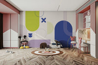 Bold Geometric Pattern Mural for Walls

