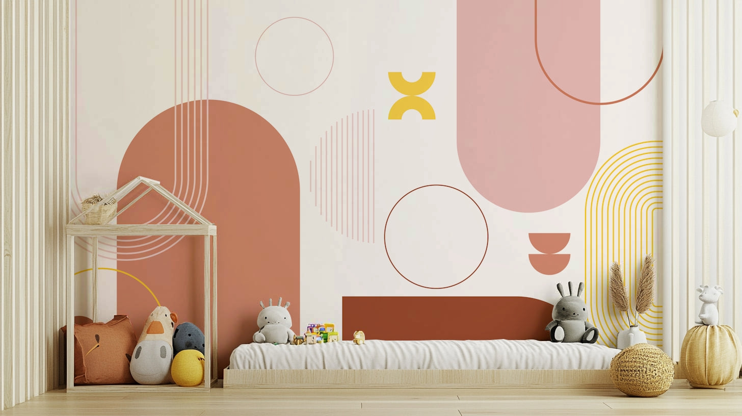 Bold Geometric Boho Style Wall Mural


