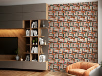 Earthy tile wallpaper wall style

