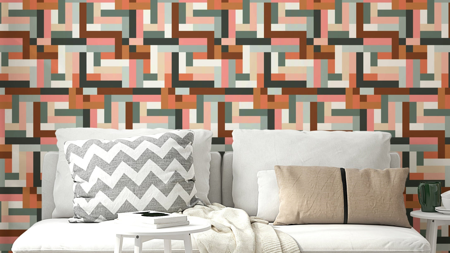 Traditional tile pattern wall mural

