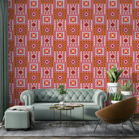 Warm color wall mural style

