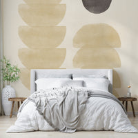 Zen-inspired geometric wall mural

