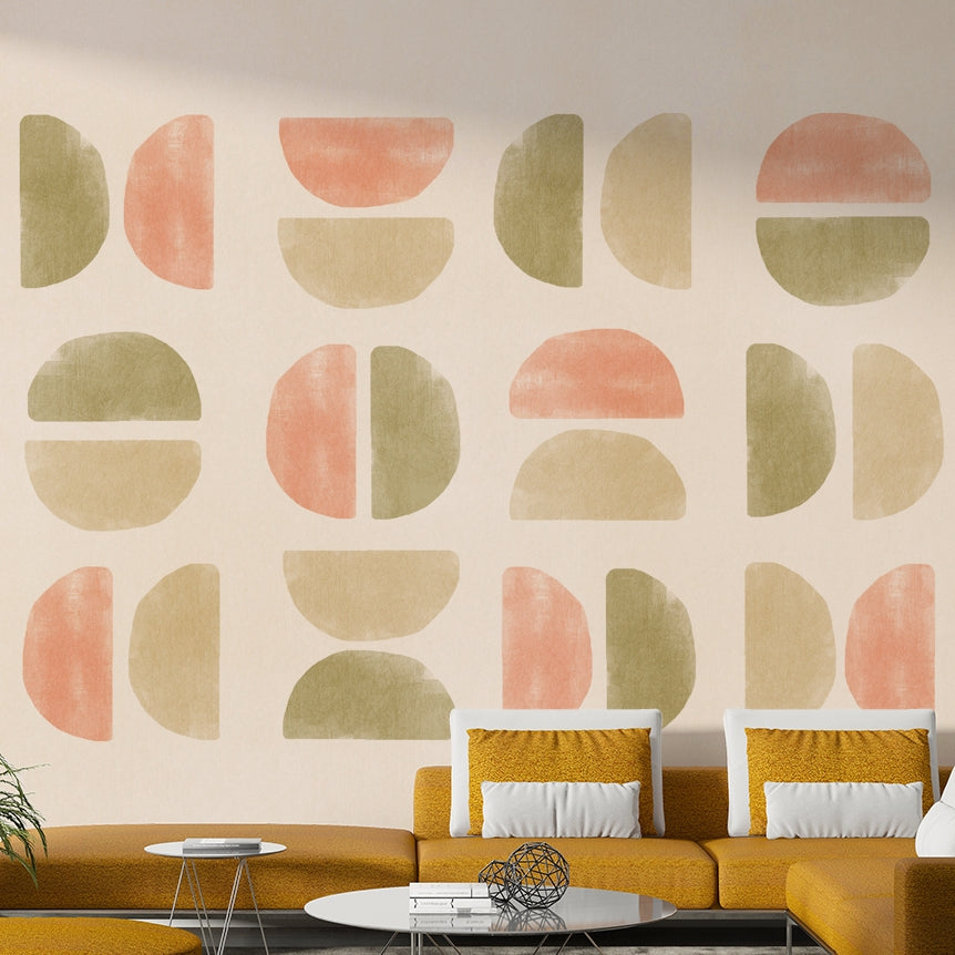 Terracotta curve mural wallpaper

