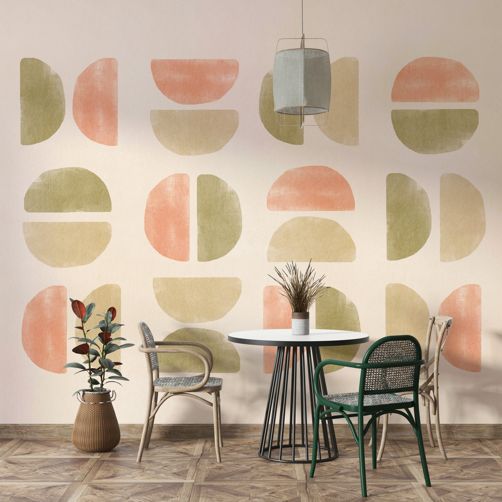 Calm neutral wall mural pattern

