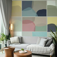 Multicolor geometric mural art

