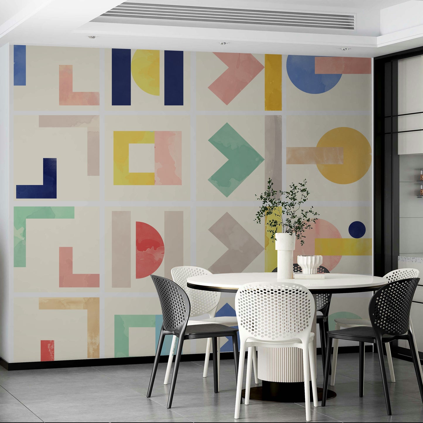 Modern minimal abstract mural


