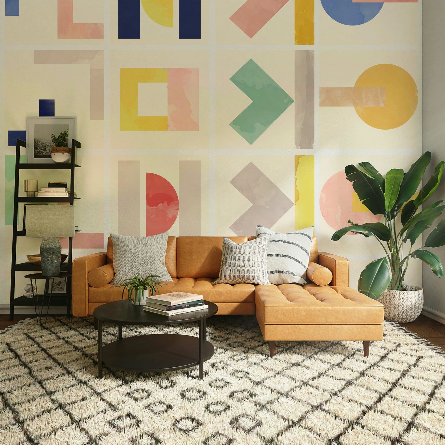 Artistic wall mural with texture



