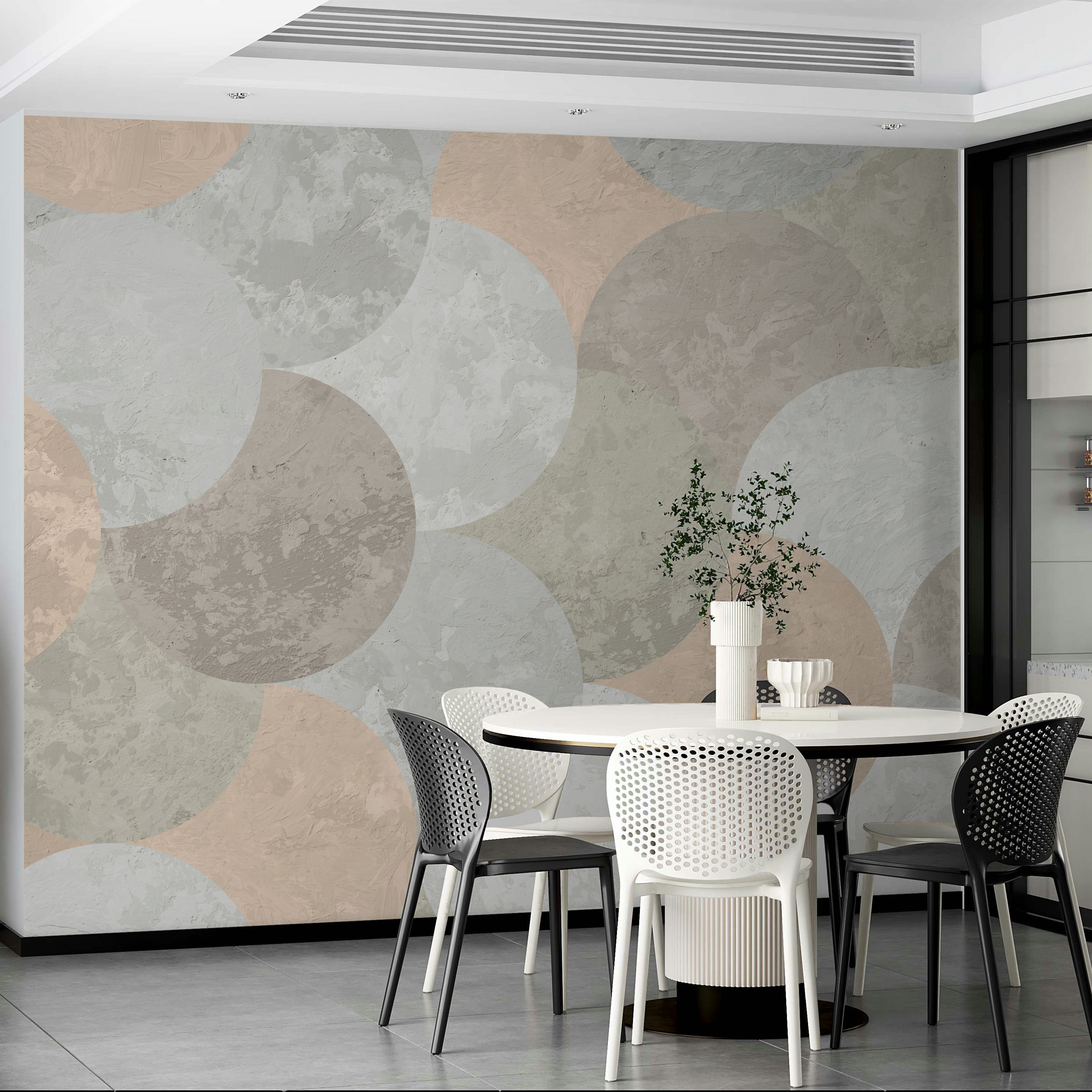 Retro geometric shapes wallpaper

