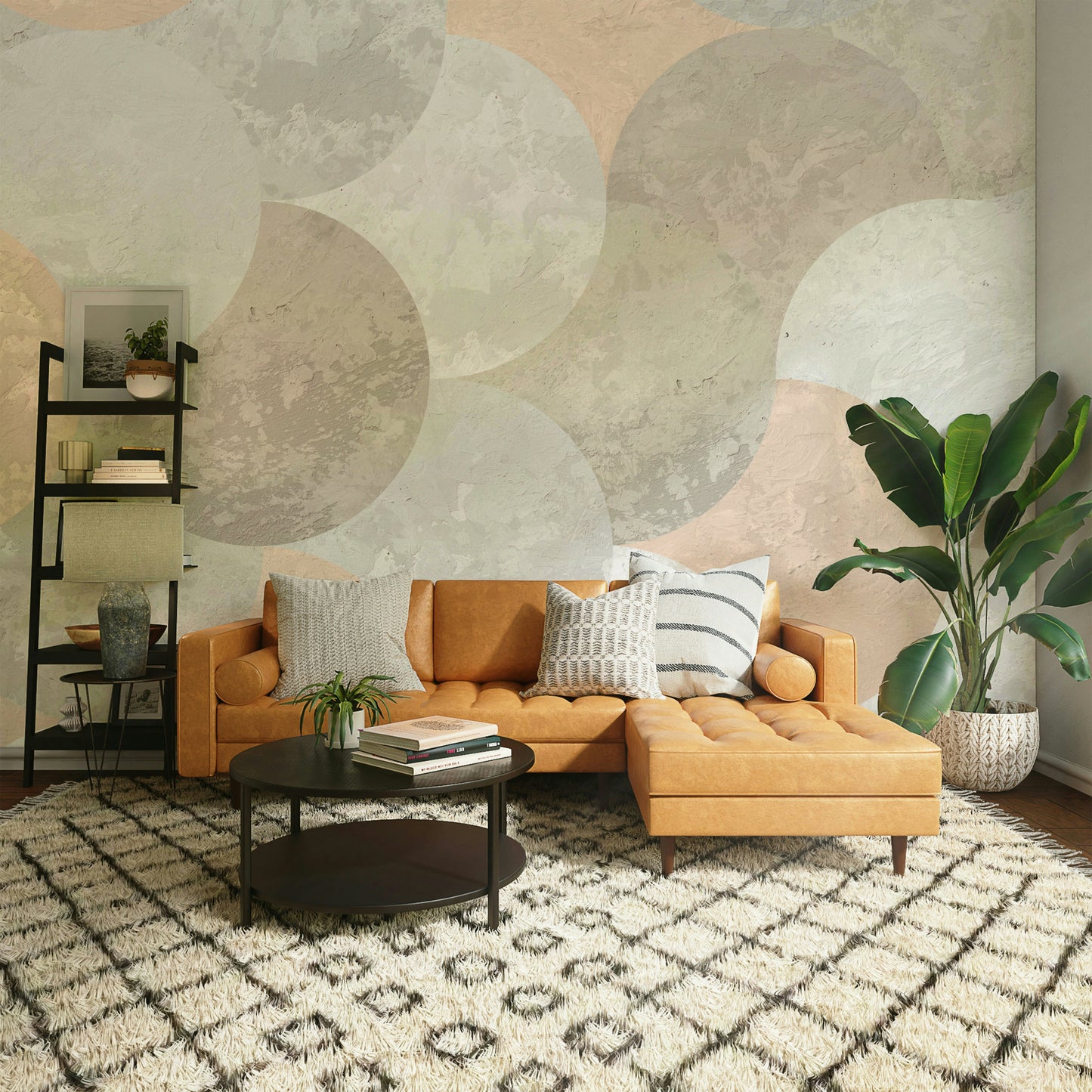 Modern retro mural wallpaper

