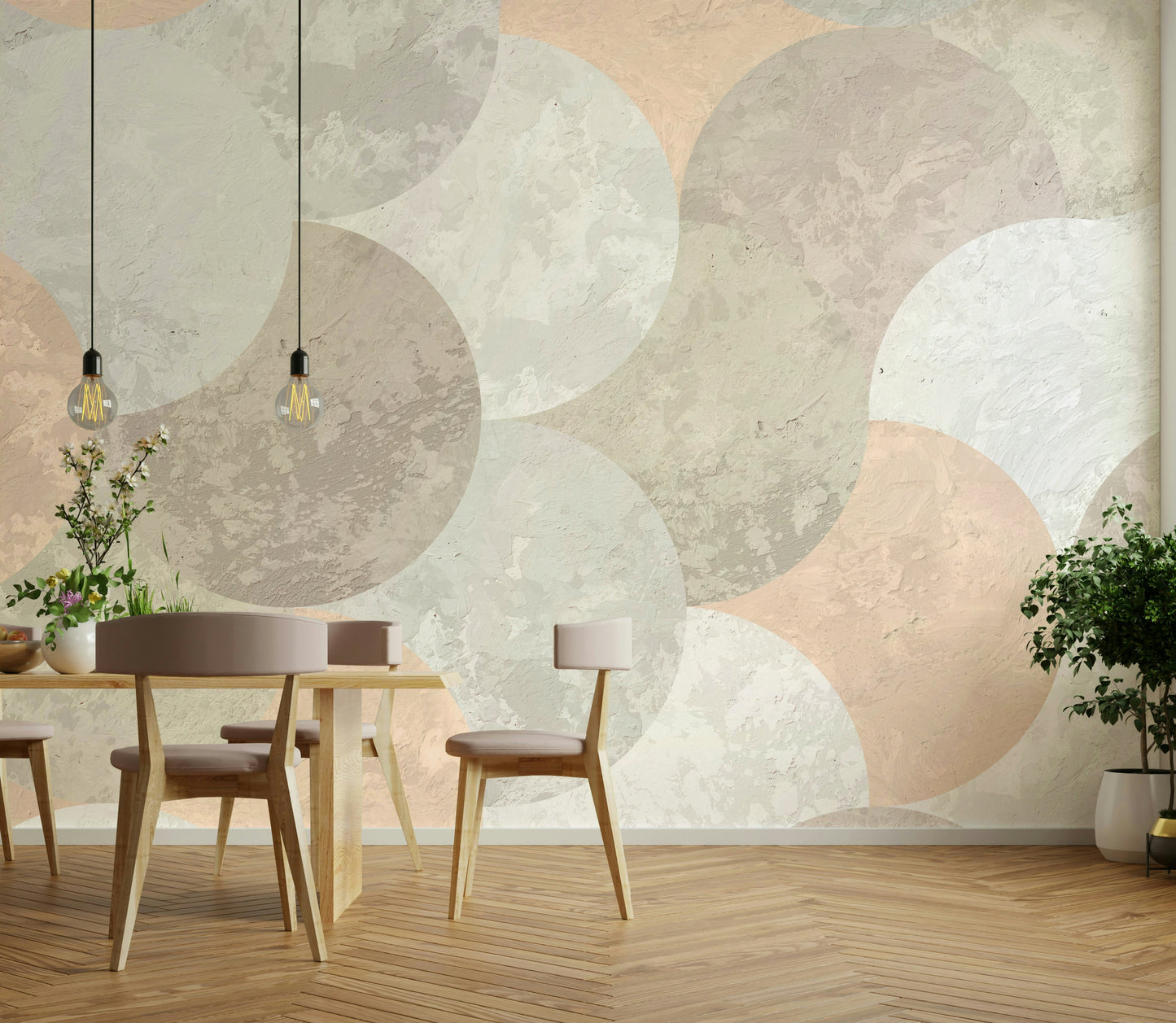 Mid century modern shape mural

