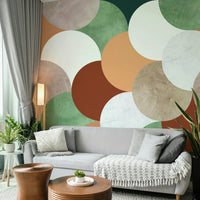 Mural wallpaper with classic shapes


