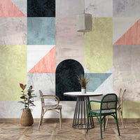 Geometric shapes mural wallpaper

