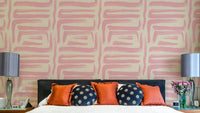 Blush brushstrokes wallpaper with abstract retro style

