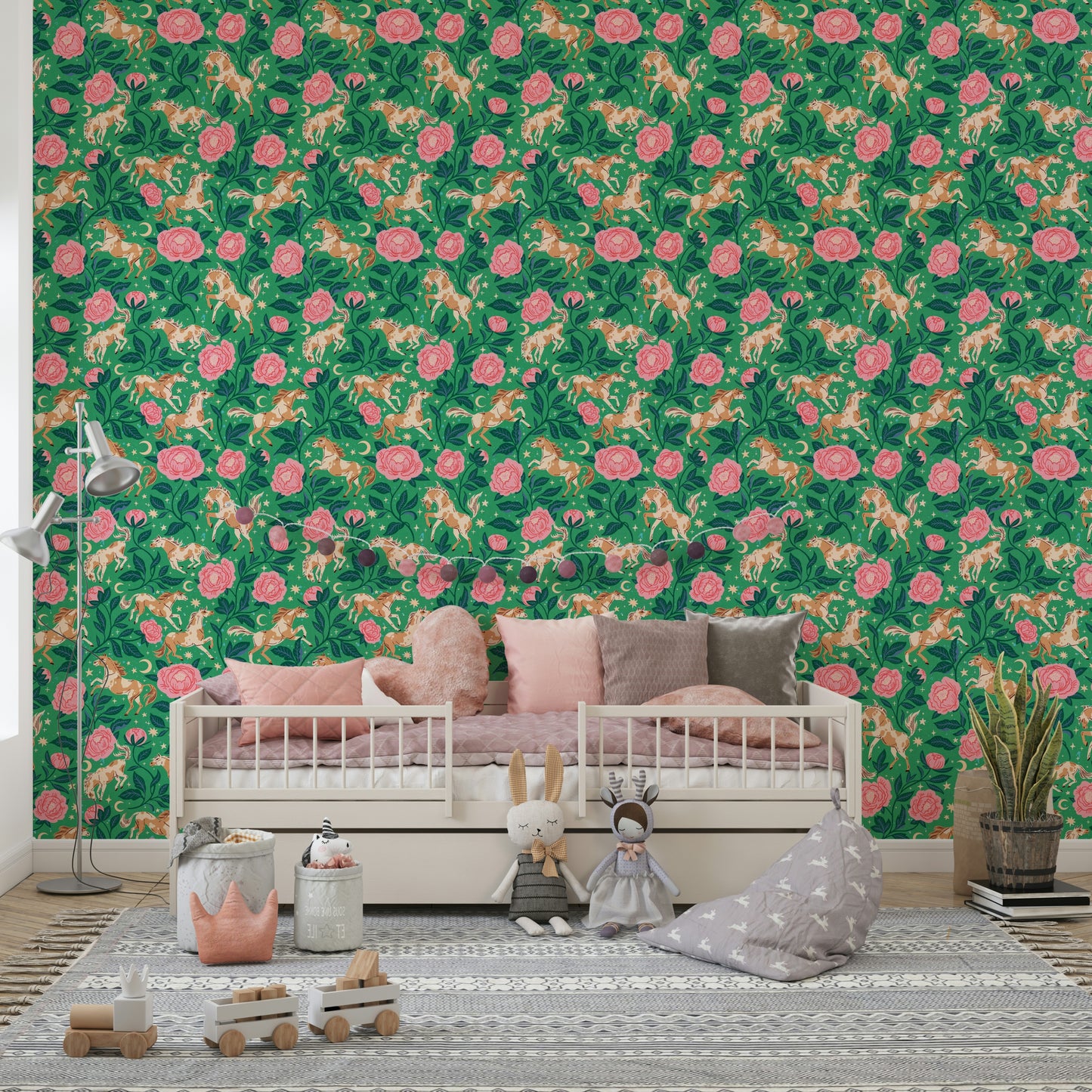 Ponies and Peonies Wild West Americana-08 Wallpaper⁠
