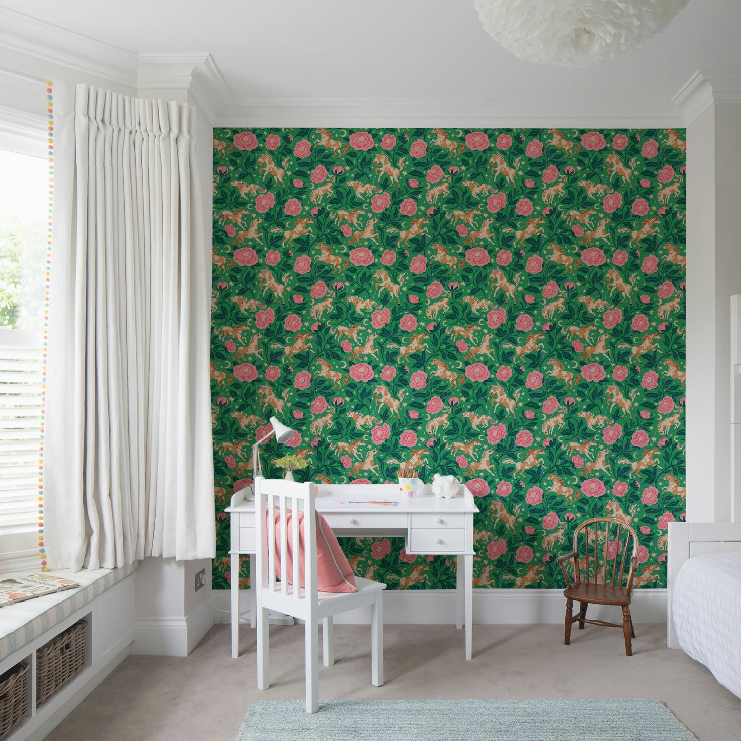 Ponies and Peonies Wild West Americana-08 Wallpaper⁠