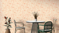 Offwhite wallpaper with saguaro cactus design

