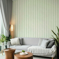 Bright green stripe wallpaper for lively spaces

