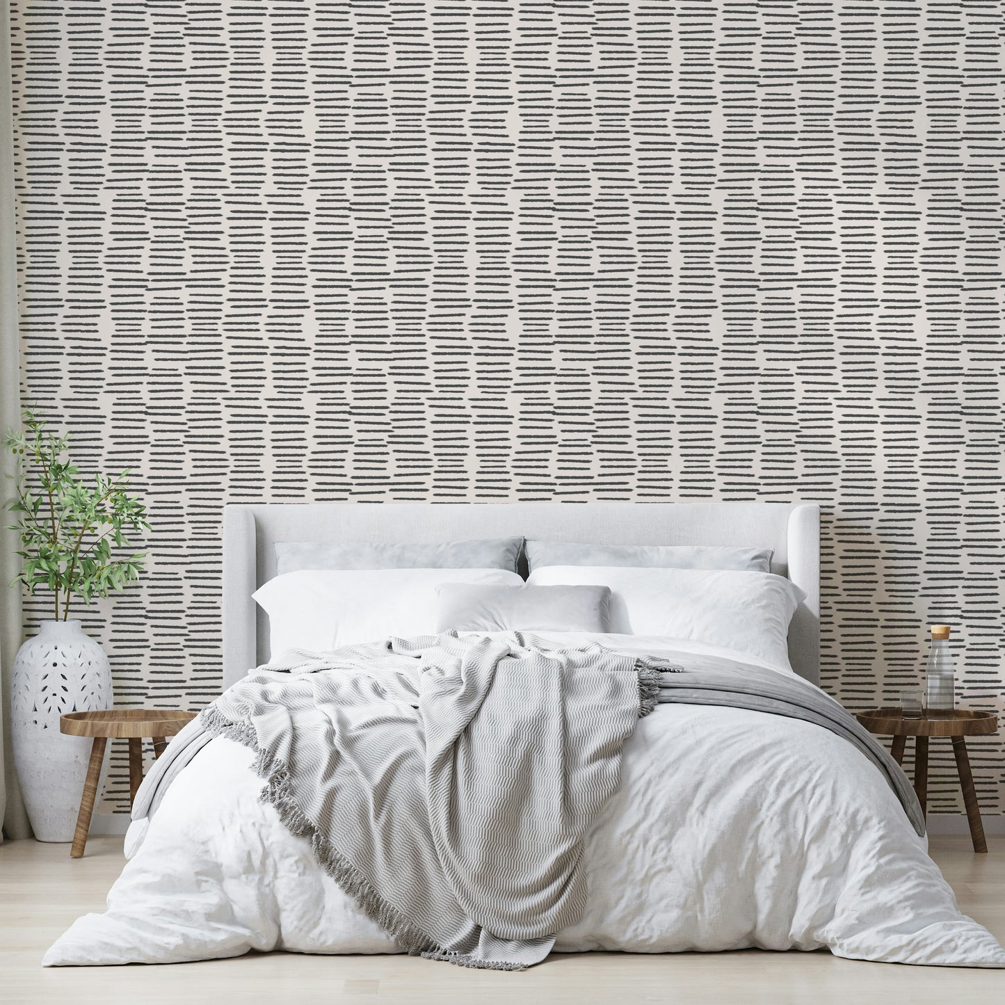 Neutral dark wallpaper with artistic stripes

