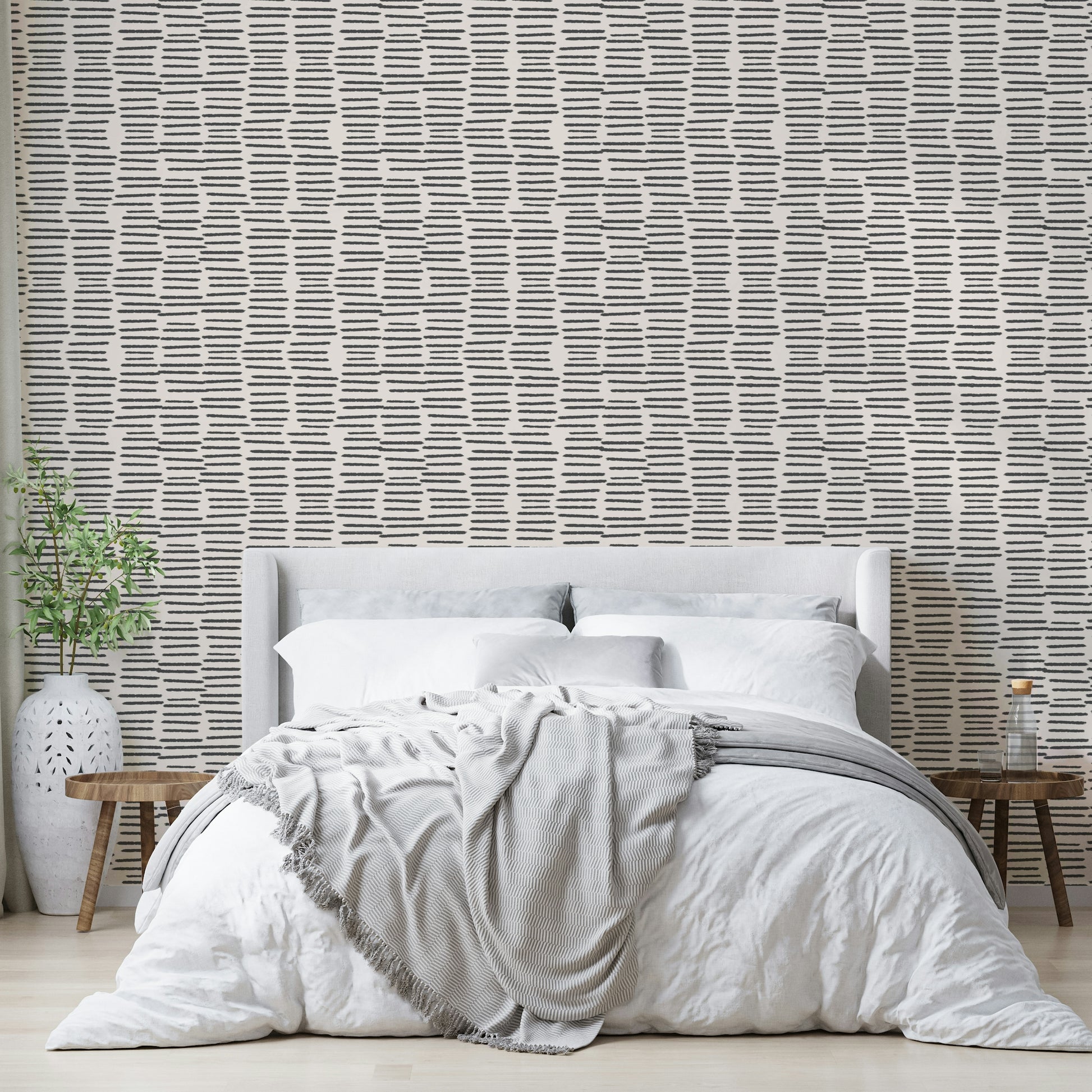Neutral dark wallpaper with artistic stripes

