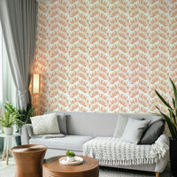 Earthy wallpaper with watercolor palm design

