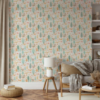Animal-themed nursery wallpaper with woodland charm

