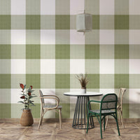 Classic buffalo plaid in earthy olive tones

