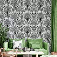 Elegant black and white giraffe wall mural

