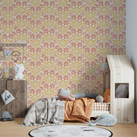 Retro blooms wallpaper with vintage floral pattern

