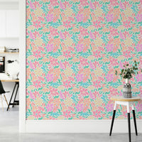 Eye-catching groovy floral wallpaper for statement walls


