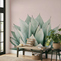 Monochrome agave mural for stylish spaces

