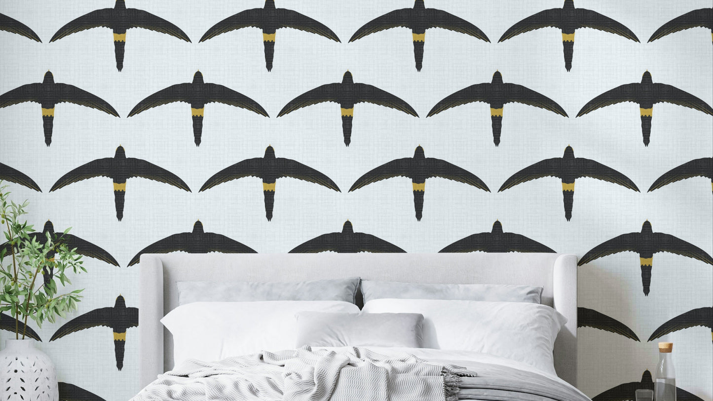 Nature-inspired wallpaper featuring flying birds


