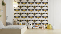 Rustic-style wallpaper with large soaring condors

