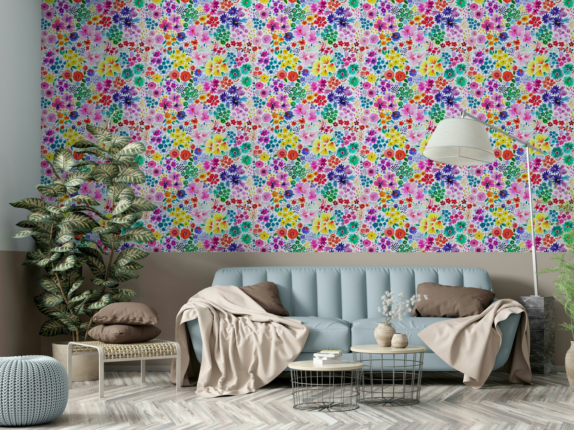 Subtle floral pattern wallpaper with vintage charm

