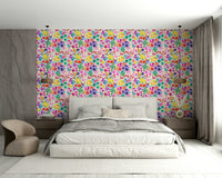 Little flowers on vintage-style decorative wallpaper

