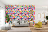 Delicate floral wallpaper in vintage color tones

