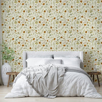 Rustic wallpaper featuring winter leaves and stems

