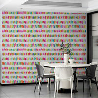 Modern wallpaper with colorful paint stripe design

