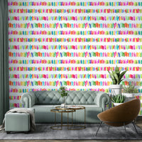 Bold rainbow stripes with painterly texture

