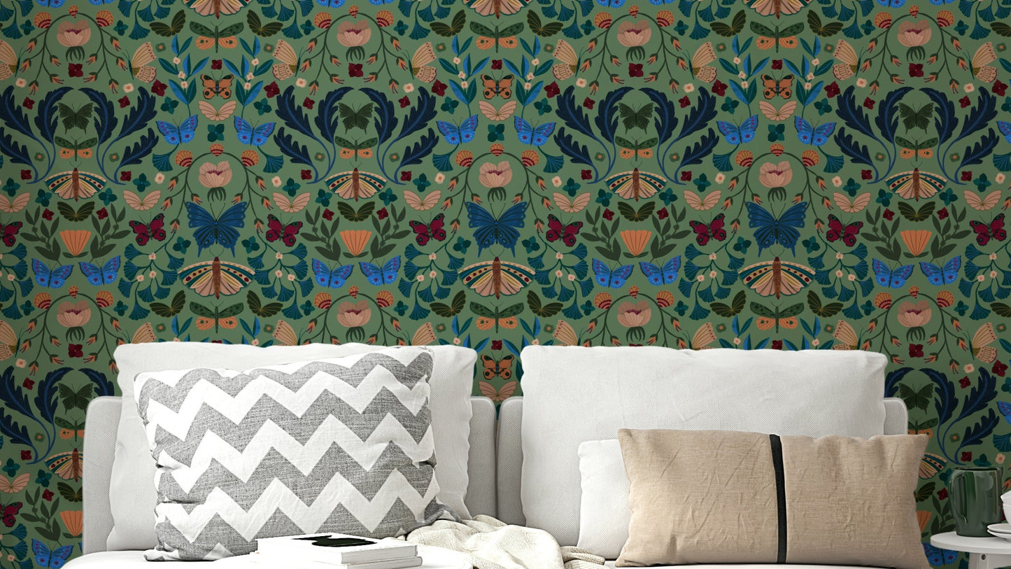Fluttering florals Wallpaper⁠