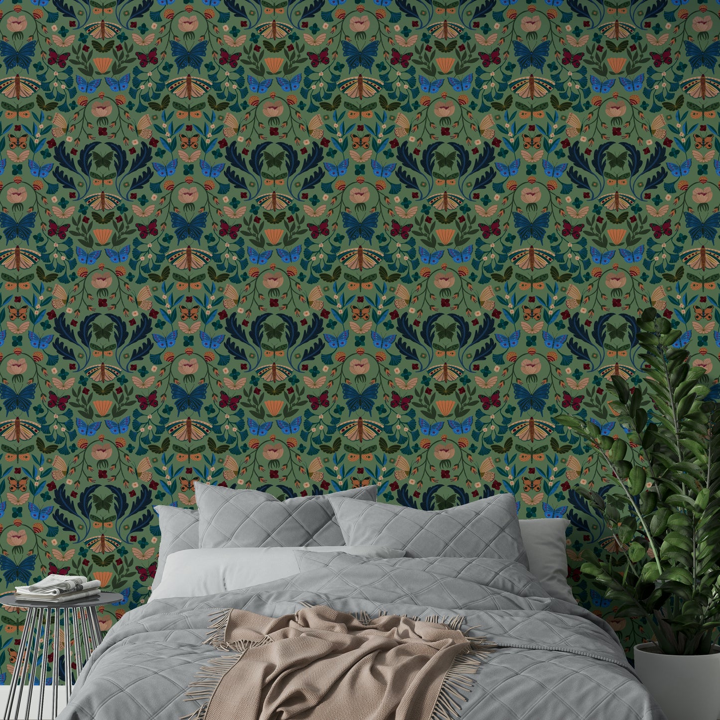 Fluttering florals Wallpaper⁠