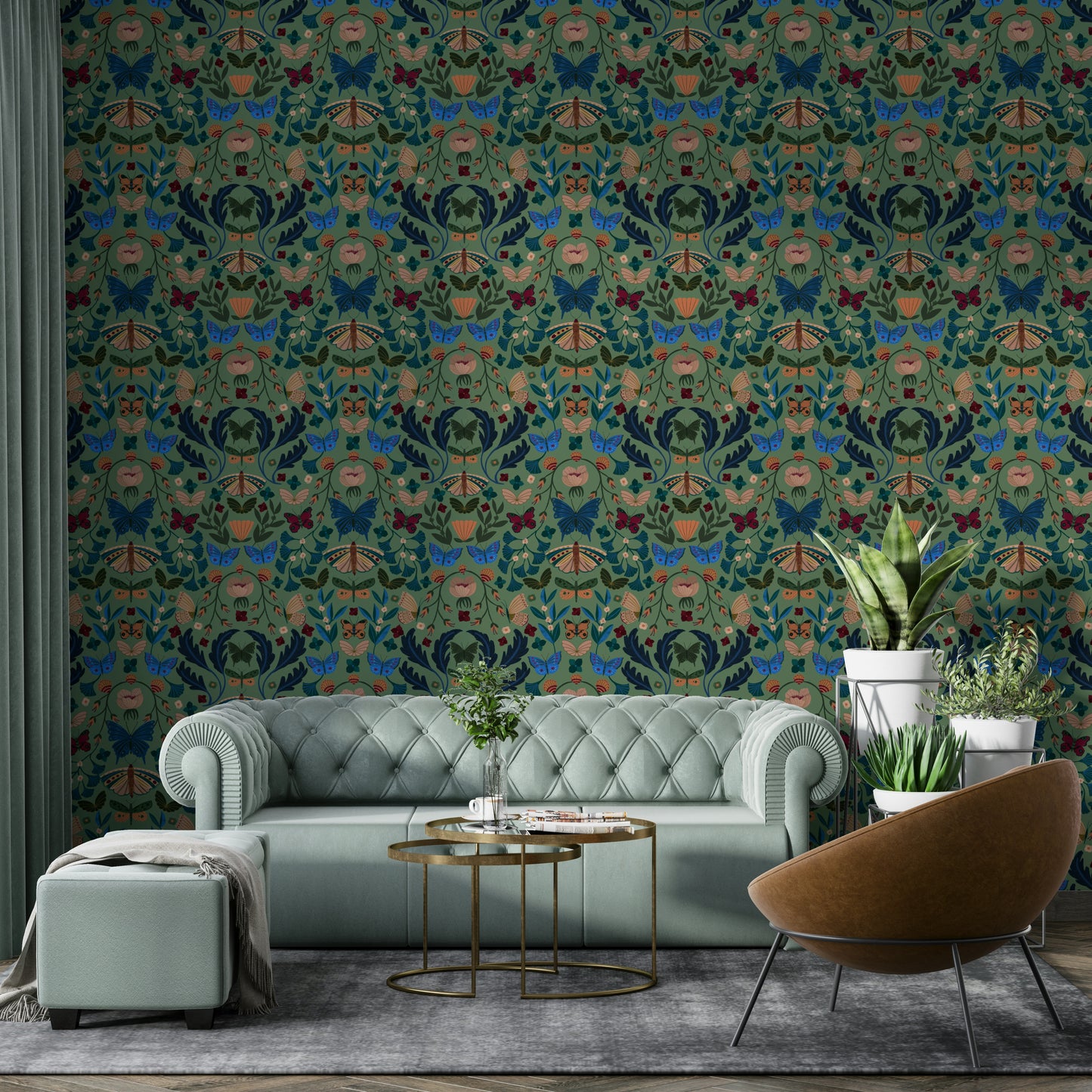 Fluttering florals Wallpaper⁠