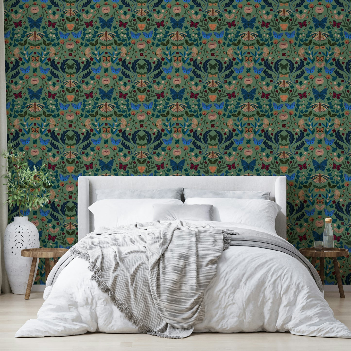Fluttering florals Wallpaper⁠
