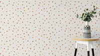 Whimsical nursery with confetti forest wallpaper

