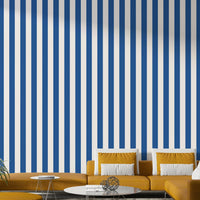 Nautical-inspired stripe wallpaper in modern tones

