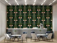 Statement wall with golden deco swan artwork

