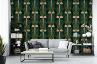 Sophisticated swan design in vintage deco style

