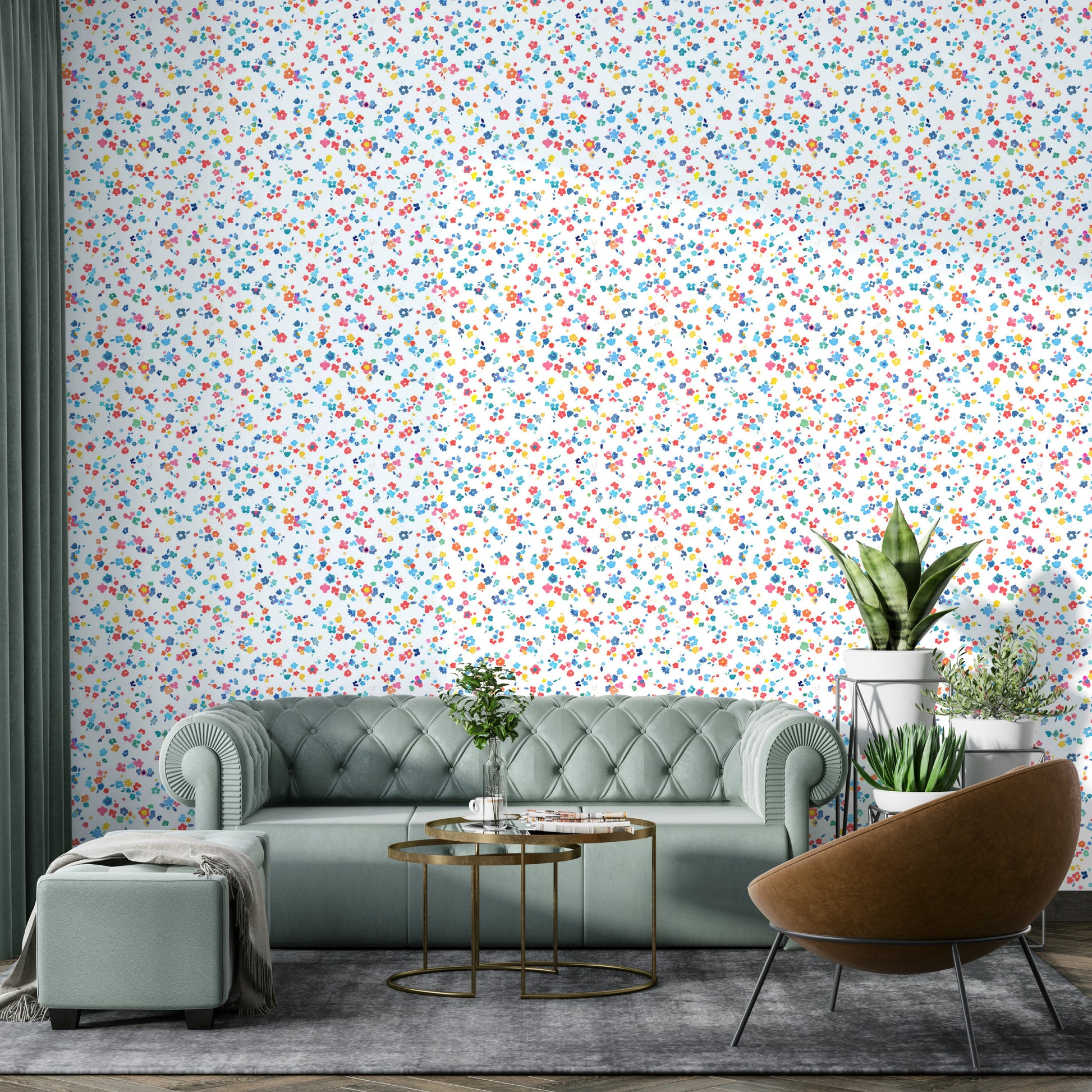 Playful tiny floral pattern for wall decor

