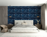 Scandinavian minimalist wallpaper with navy stripes

