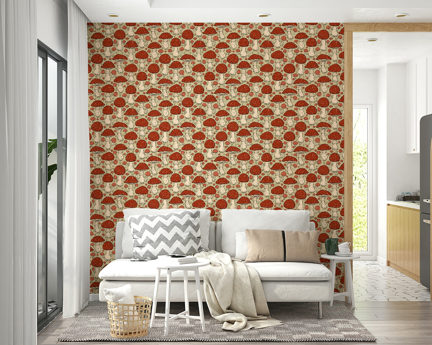 Nature-themed mushroom wallpaper for cozy spaces

